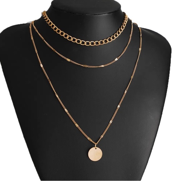 Women's Jewelry Layered Accessories Round Pendant - Picture 2 of 2